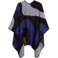thumbnail image 2 of Foulard Poncho Châle Imprimé Fleur Rétro pour Femmes (Série 19-Bleu Royal), 2 of 6