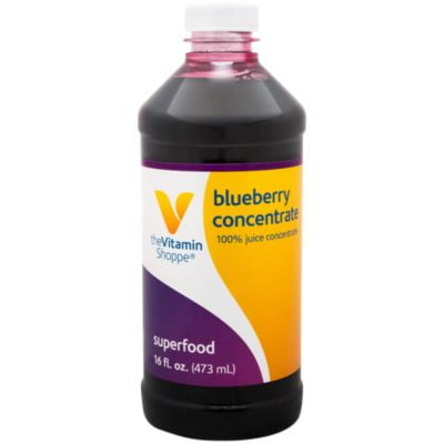 The Vitamin Shoppe Blueberry Concentrate, 100 Juice Concentrate, Natural Foods Superfood, High in Antioxidants (16 Fluid Ounces