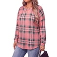 thumbnail image 3 of WellSize Plus Size Sweatshirts for Women Plaid Crewneck Long Sleeve Shirts Casual Fall Tunic Tops Lightweight Pullover Sweatshirts, 3 of 7