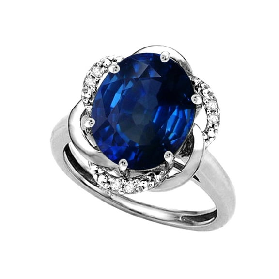 Star K � Large Oval 12x10mm Created Sapphire Knot Big Stone Ring