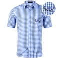 thumbnail image 4 of RMGVDSD Boys Plaid Button Down Shirts Classic Fit Short Sleeve Gingham Tops For School Casual Festival Kids Dress Shirt 11-12 Years, 4 of 4