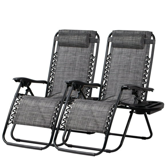 Set de 2 relajantes sillones reclinables para patio Nazhura Steel Mesh