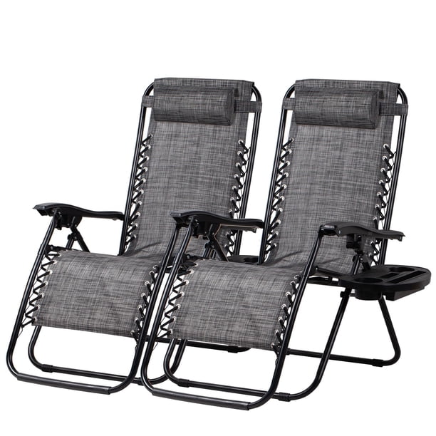 Set de 2 relajantes sillones reclinables para patio Nazhura Steel Mesh
