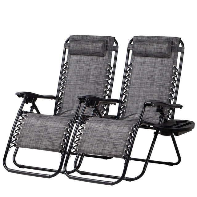Set de 2 relajantes sillones reclinables para patio Nazhura Steel Mesh