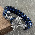 thumbnail image 4 of Goat Ram Thor Hammer Mjolnir Viking Accessories Camping Paracord Survival Rope Wristband Men Bracelet Handmade Jewelry, 4 of 5