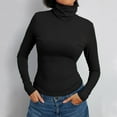 thumbnail image 3 of SHITINN Womens Long Sleeve Turtleneck Crop Tops Basic Slim Fitted Going Out T Shirts Winter Cloth Womens Short Sleeve Blouses Womens Summer Outfits Women Blouse, 3 of 6