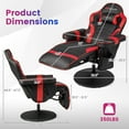 thumbnail image 3 of Goplus Massage Gaming Recliner Height Adjustable Racing Swivel Chair with Cup Holder Red, 3 of 9