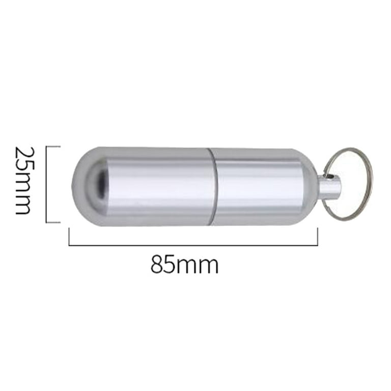 OUNONA 2pcs Outdoor Portable Aluminium Alloy Toothpick Holder Pocket  Capsule Metal Pill Case with Key Ring 