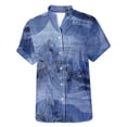 thumbnail image 4 of Raeneomay Button Down Shirts Loose Summer Tops for Women Women's Short Sleeved Fashionable Printed T-Shirt Cardigan Loose and Women's Summer Casual Shirt Top, 4 of 4
