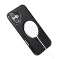 thumbnail image 2 of Magnetic for iPhone 16 Plus Vintage PU Leather Case, Business Invisible Stand [Compatible with Magsafe] Wireless Charging Ultra Slim Kickstand Phone Case Cover for iPhone 16 Plus, Black, 2 of 10