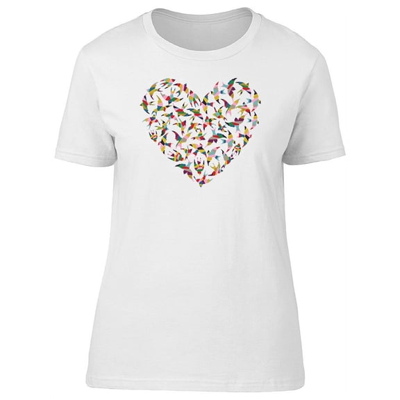 Cute Colorful Heart Made Of Bird Tee Women's -Image by Shutterstock