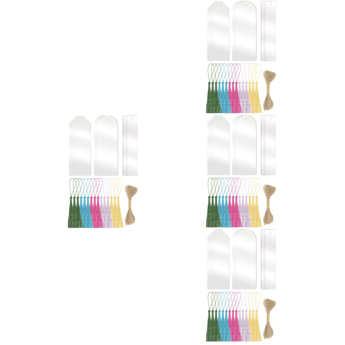FOMIYES Acrylic Bookmarks for Students, 4-Pack, Reading Accessories, 5.9 x 1.9 Inches Each