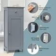 thumbnail image 6 of MAT EXPERT Floor Storage Cabinet, Bathroom Freestanding Side Storage Organizer, Single Door Floor Storage Cabinet w/Drawer & Adjustable Shelves, Modern Side Cabinet for Entryway Living Room (Grey), 6 of 9
