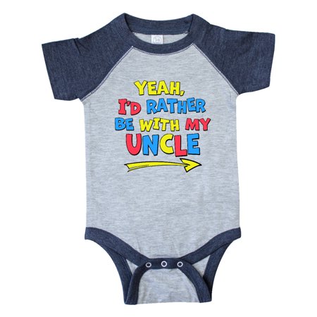

Inktastic Yeah I d Rather be with My Uncle in Red Yellow and Blue Gift Baby Boy or Baby Girl Bodysuit