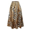 thumbnail image 4 of oqasdz Satin Maxi Skirts for Women Leopard Prints Slit Elegant High Waist Side Split Long Skirt with Flowy Hem and Comfortable Fit Outwear, 4 of 4