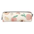 thumbnail image 2 of XMXT Leather Pencil Case, Pink Peaches Print Large Capacity Pencil Pouch for Student Teens Women, 2 of 9