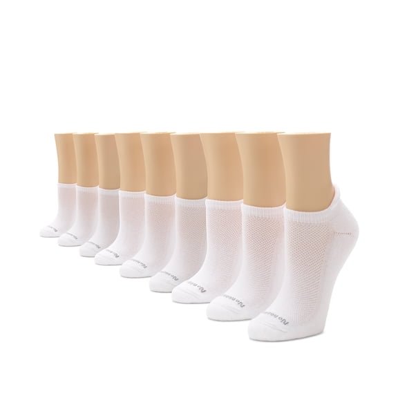No nonsense Women's Soft & Breathable Cushioned No Show Sock with Back Tab 9 Pair Pack, White - 9 Pair Pack, One Size