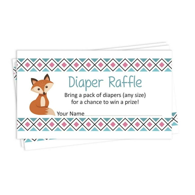 Inkdotpot 30Baby ShowerDiaper Raffle Ticket Lottery Insert Cards Supplies Games For Baby Shower Party Jungle Animals Bring A Pack Of Diapers To Win Favors Gifts And Prizes