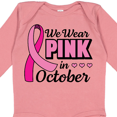 thumbnail image 4 of Inktastic Breast Cancer Awareness We Wear Pink in October Girls Long Sleeve Baby Bodysuit, 4 of 5