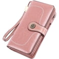 thumbnail image 1 of Ladies Leather Large Wallet Ladies Large Many Compartments, Women Wallet With 26 Card Compartments (Pink), 1 of 6