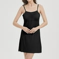 thumbnail image 2 of AWZXDE Women's Simple Fresh Plain Solid Color Plus Size Short Strap Sleepwear With Built-In Bra Design Fashion Nightgown Black,L, 2 of 8
