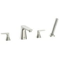 thumbnail image 4 of American Standard T061901.243 Aspirations 4-Hole 2-Handle Deck Mount Roman Tub Faucet with Lever Handles and Personal Shower, Black Matte, 4 of 7