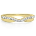 thumbnail image 3 of Dazzlingrock Collection 0.25 Carat (ctw) 14K White Diamond Wedding Stackable Contour Guard Band 1/4 CT, Yellow Gold, Size 9, 3 of 4