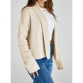 thumbnail image 6 of Womens Cropped Cardigan Open Front Shawl 2025 Fall Trendy Long Sleeve Sweater Jacket Rice Apricot M, 6 of 9