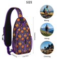 thumbnail image 5 of Sling Backpack,Pumpkin Hat Halloween Pattern Crossbody Bag with Water Bottle Holder,Waterproof Sling Bag for Men/Women with Chest Phone Holder for Hiking,Travel, 5 of 6