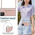 thumbnail image 3 of Crossbody Phone Case for iPhone 12 Pro Case with Card Holder for Women,iPhone 12 Pro/iPhone 12 Case Wallet with Strap Lanyard for Men,PU Leather Magnetic Clasp with Kickstand 6.1", Rosegold, 3 of 16