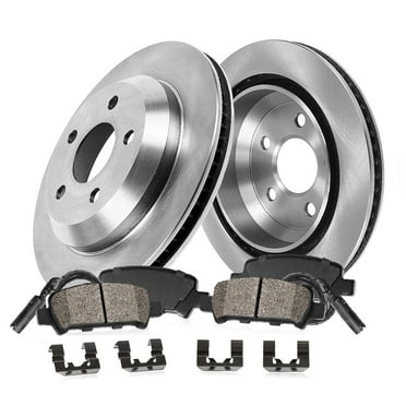 Callahan Brake Parts Brake Kit for Mercedes-Benz C32 AMG 2002-2004 Rear Replacement Brake Rotors with Ceramic Brake Pads EBYK038734