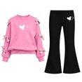 thumbnail image 2 of Cethrio Girls Casual Outfit Sets, Long Sleeve 2 Piece Princess Spring Fall Girls' Clothing Sets Size 10-12 Hot Pink, 2 of 7
