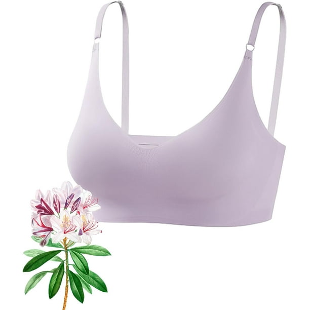 Youka Lingerie Sujetador sin aros, sujetador sin aros con tirantes ajustables, sujetador con realce, sujetador en relieve