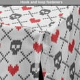 thumbnail image 4 of Skull Dog Crate Cover, Geometric Skulls and Hearts Crosses Stitch Work Knitted Nordic Pattern Print, Easy to Use Pet Kennel Cover Small Dogs Puppies Kittens, 7 Sizes, Grey Red Coconut, by Ambesonne, 4 of 6