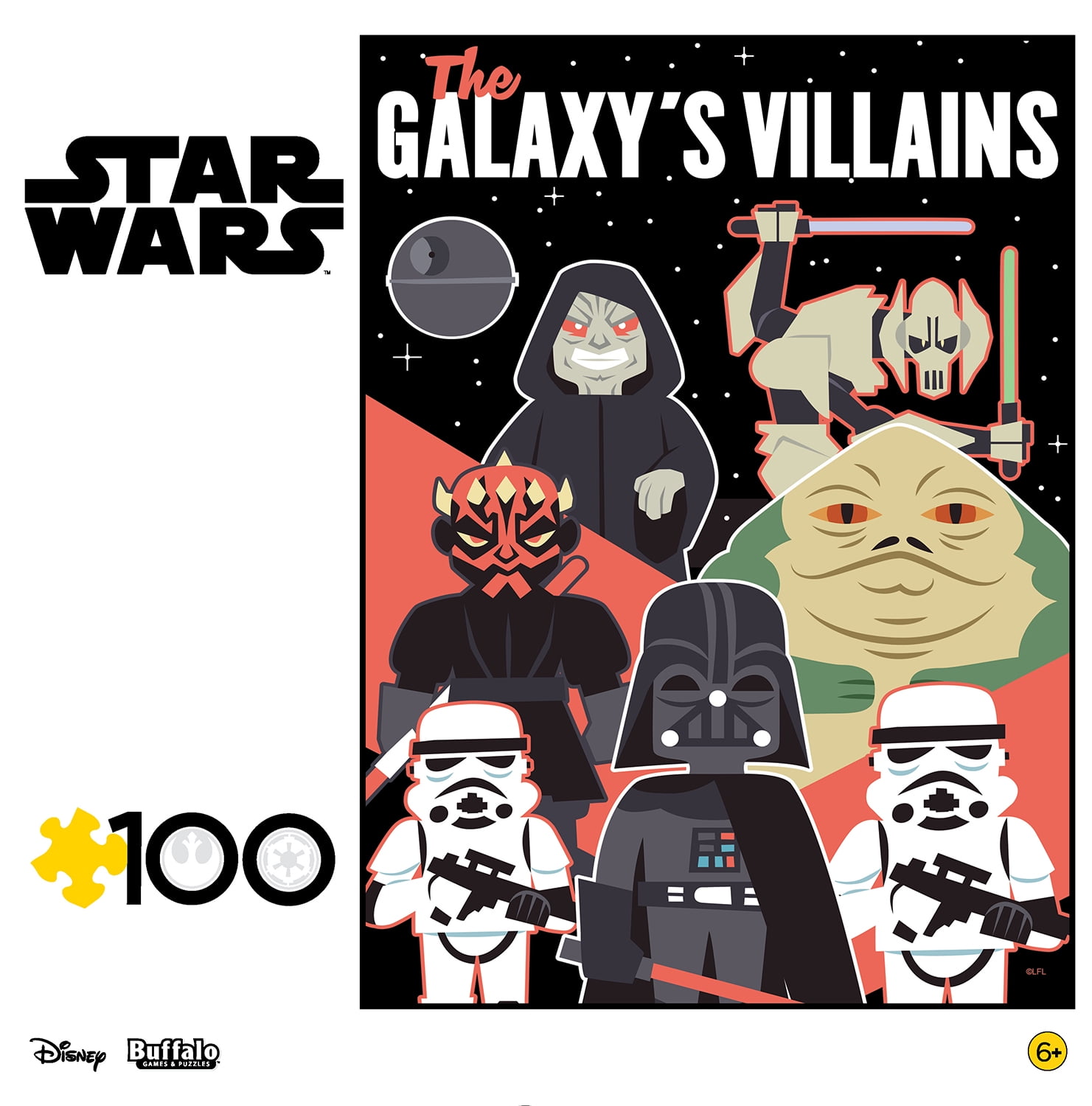 Buffalo Games Star Wars - The Galaxy's Villians 100-Piece Interlocking Jigsaw Puzzle for Children Ages 6 and Up