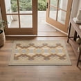 thumbnail image 5 of 2x6 Area Rug Non Slip Low Pile, Machine Washable Runner Rug for Hallway Entryway, Diamond Pattern Lightweight Indoor Carpet for Bedroom Bathroom Laundry Room, Beige Brown, 5 of 5