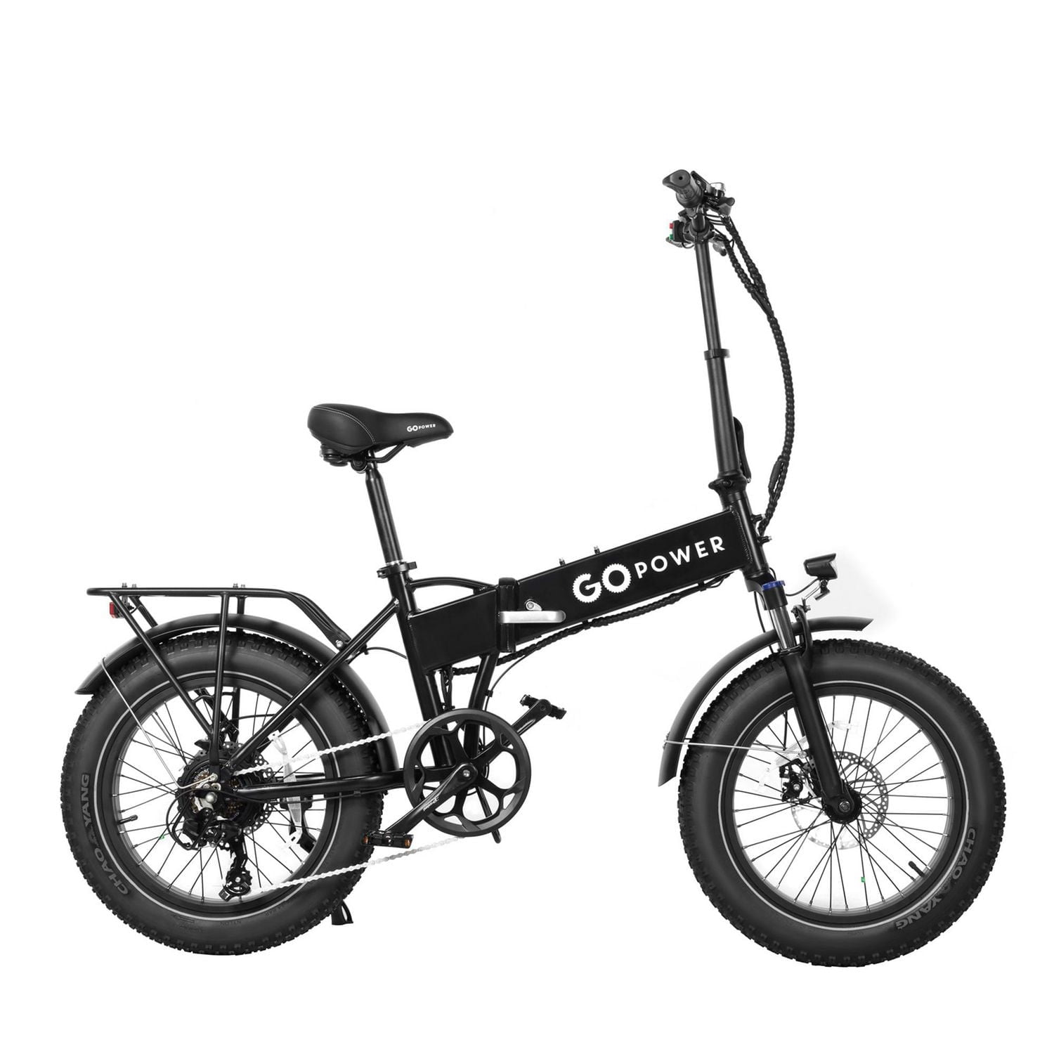 GoPowerBike GoExpress V2 Electric Bike | Adult Folding Bike | 20 inch Fat Tire | 50+ Mile Range w/ 5 Pedal-Assist Levels | 20mph Top Speed | 750W Motor | Removable Battery | Class 1 and 2 eBike