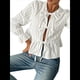 thumbnail image 3 of Blusa de Larga Abullonada Estilo Babydoll con Lazo Delantero para Mujer, Estilo Y2K M, 3 of 9