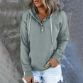thumbnail image 2 of Patlollav Womens Hooded Solid Color Long-Sleeve Sweatshirt Blouse Pullover Tops, 2 of 6
