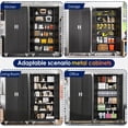 thumbnail image 6 of 75" H Metal Garage Storage Cabinet, Rolling Tool Cabinet with 2 Doors and Wheels, Locker Steel Cabinet with 5 Adjustable Shelves, Organization Cabinet for Garage,Office,Home,Gym,School（Black）, 6 of 7