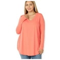 thumbnail image 5 of Casually Classy Plus Size Zenana V Neck Relaxed Fit Classic Basic Top-Women’s, 5 of 5