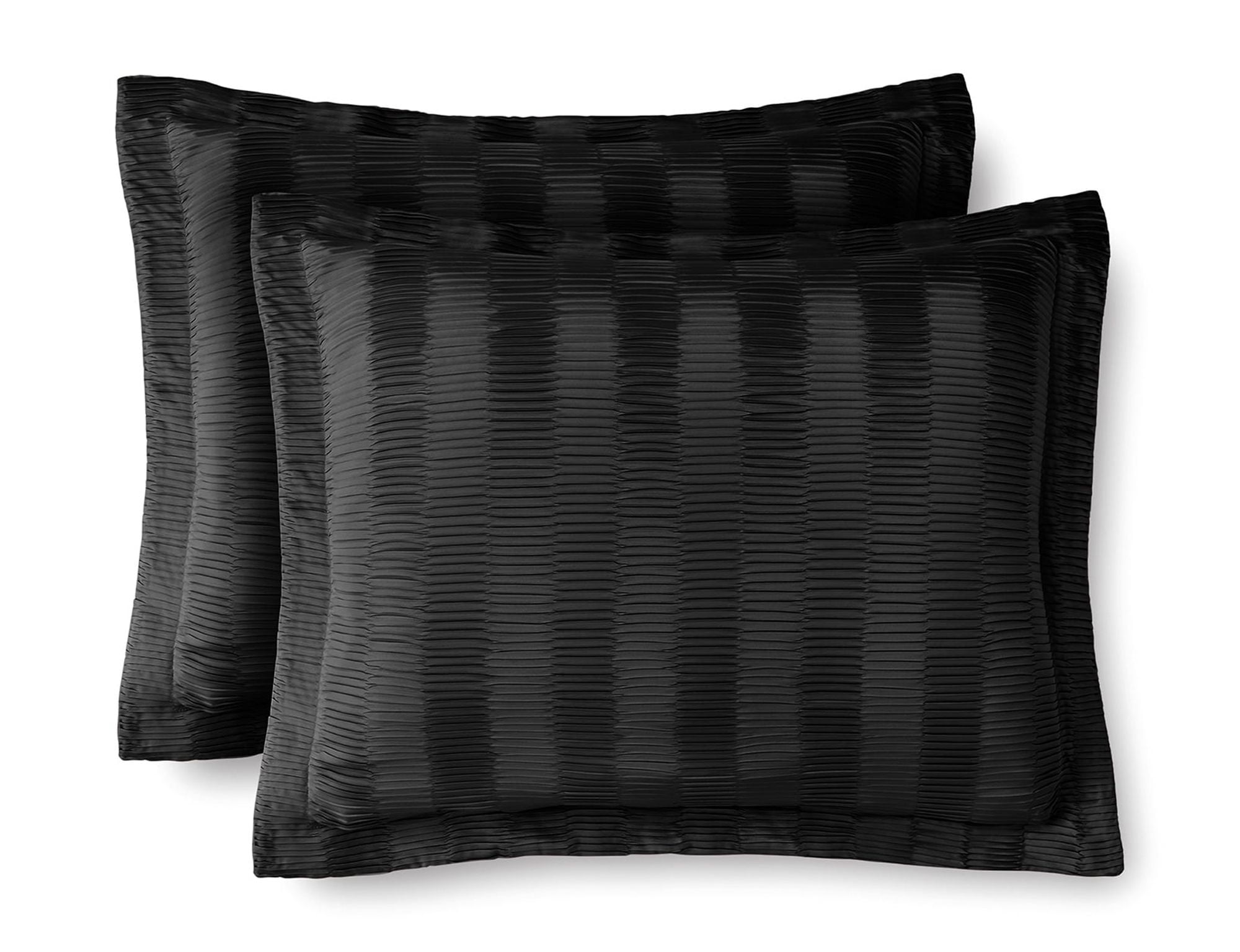 Mainstays 10 Piece Black Satin Pleat Bed in a Bag Comforter Set with Sheets, Queen  (图2)
