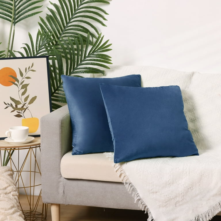 Unique Bargains Throw Pillow Covers 18x18 Velvet Royal Blue