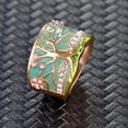 thumbnail image 2 of Banda De Anillo De Bodas De árbol De La Vida De Diamantes De Imitación De Epoxi De Metal De Moda Para Hombres 6 Sunnimix Anillo de estilo vintage para mujer, 2 of 8