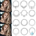 thumbnail image 2 of QQTDFG 16G 10mm Nose Septum Rings CZ Zircon Hoop Nose Ring Copper Helix Tragus Piercing-Style 1, 2 of 9