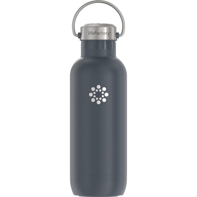 Botella Deportiva Lifefactory De Acero Inoxidable Con Aislamiento Al Vacío De 20 Onzas, Carbono
