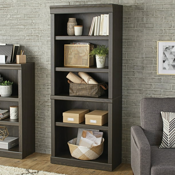 Better Homes & Gardens Glendale 5 Shelf Bookcase, Dark Oak Finish