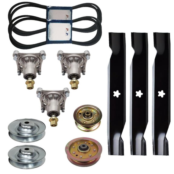 Proven Part 48" Deck Spindle Blade Pulley Belt Rebuild Kit For Craftsman Gt5000 Lawn Mower