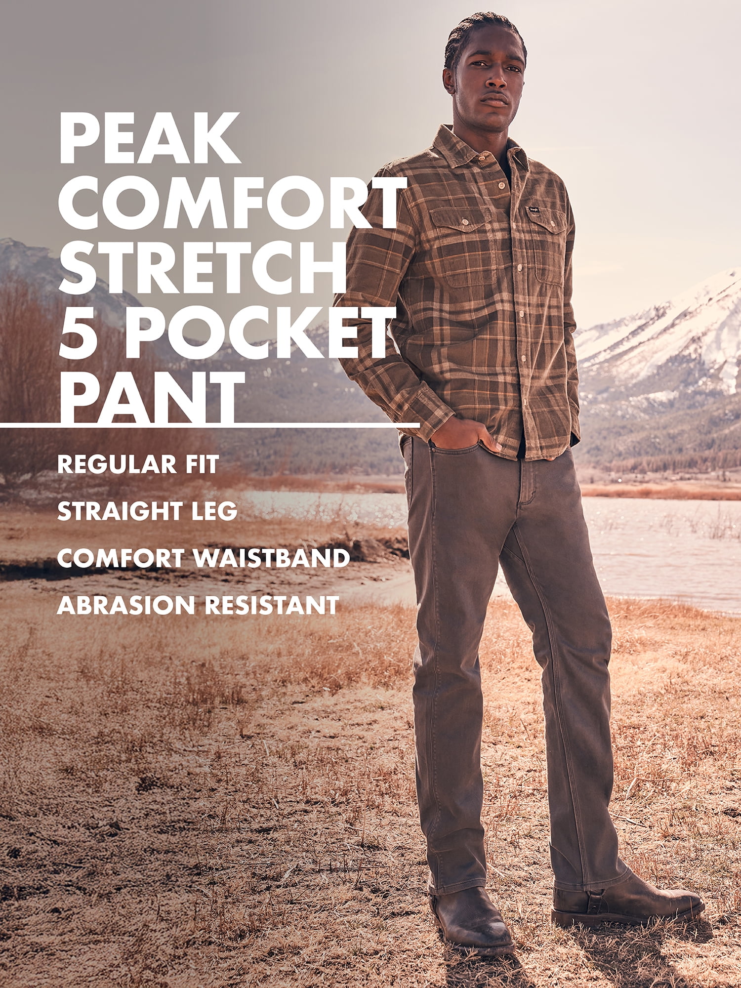Wrangler® Men's Peak Comfort Stretch Regular Fit Five Pocket Pant