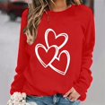 thumbnail image 2 of Sweatshirt For Women Valentines Shirts Love Heart Graphic Long Sleeve Funny Sweater Pullover Tops Festival Red Sweatshirt Hoodies For Women, 2 of 4